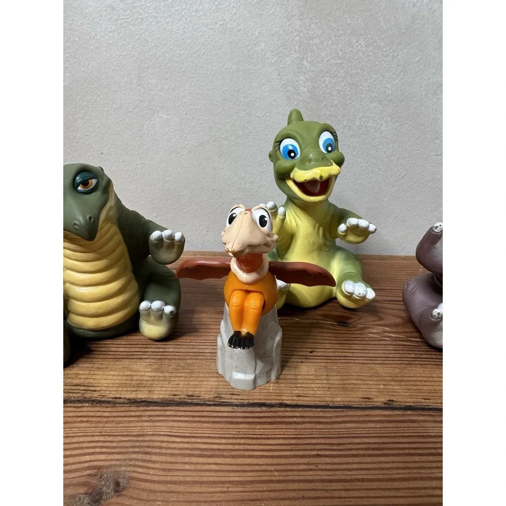 Vintage 1988 Land Before Time Pizza Hut Rubber Hand Puppets Lot Of 4